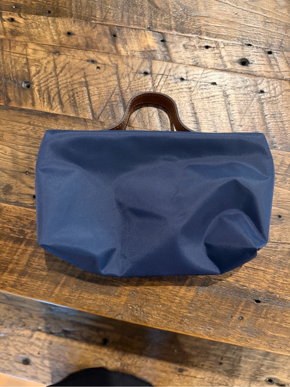 Longchamp Le Pliage Cosmetic Case Blue & Brown - Picture 10 of 10